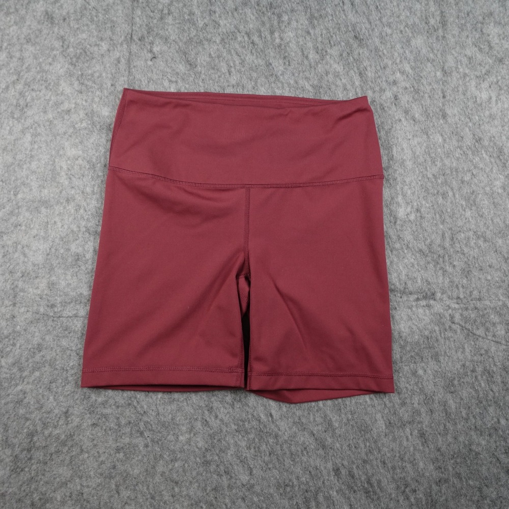 Yogalicious Shorts Women Medium Red Lux High Waist Athletic Biker Spandex 6"